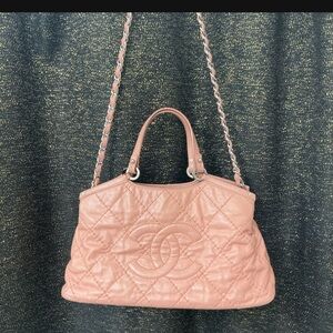 Chanel Pink Quilted Shoulder Bag with Chain Strap
